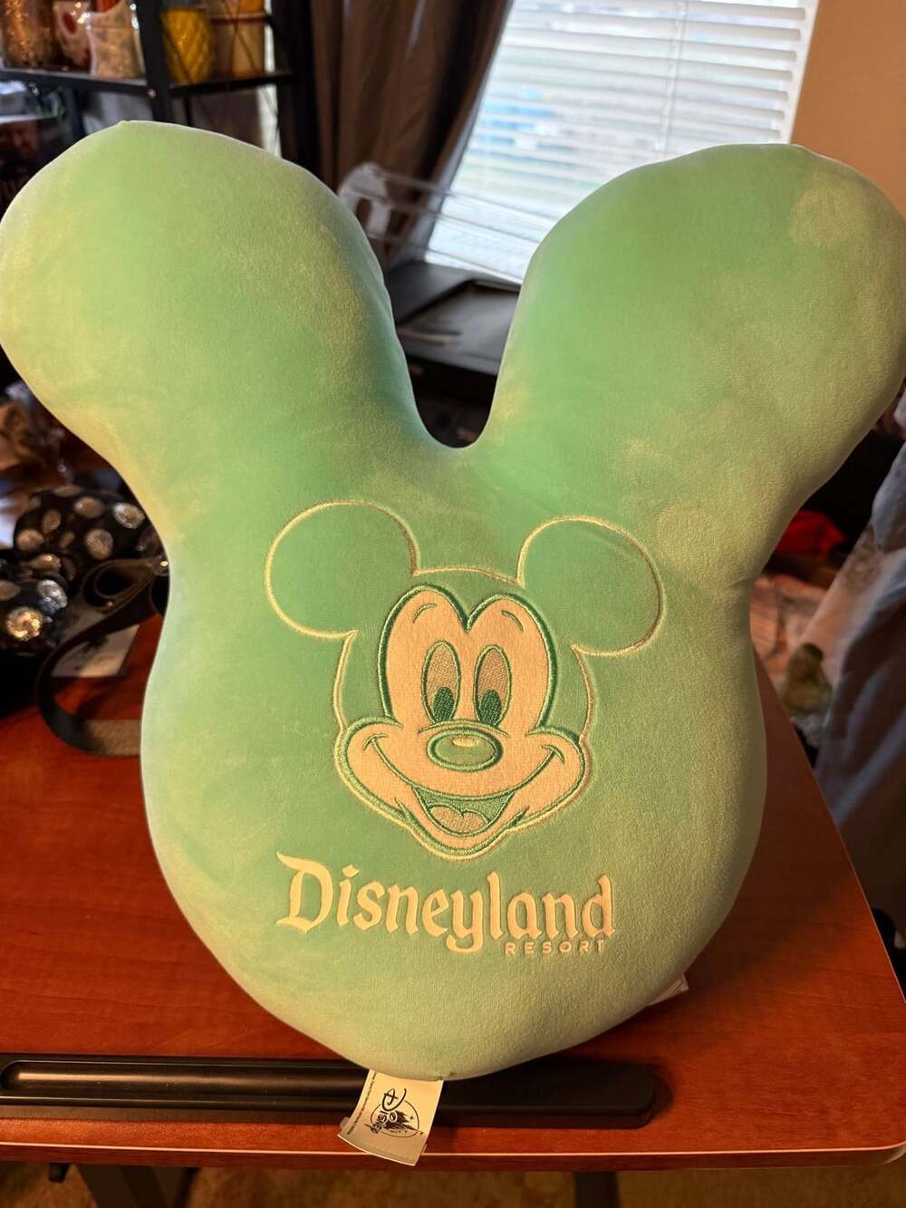 Disney Parks Disneyland Resort Mickey Mouse Teal Balloon Pillow